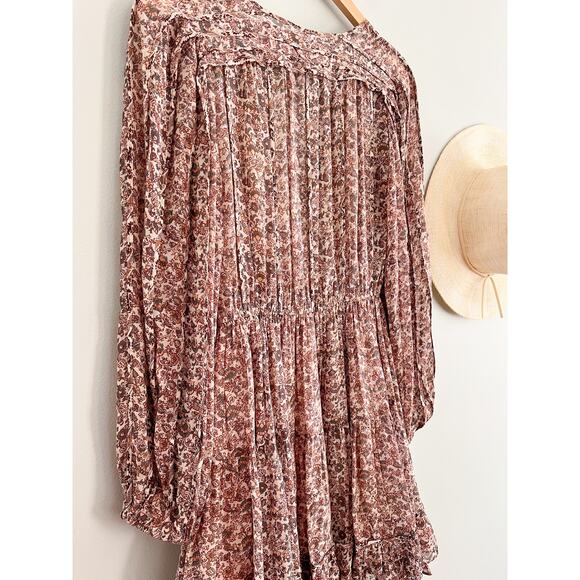 Ulla Johnson | Eleni Gardenia Floral Silk Mini Dress | Sz 2 - Picture 9 of 11